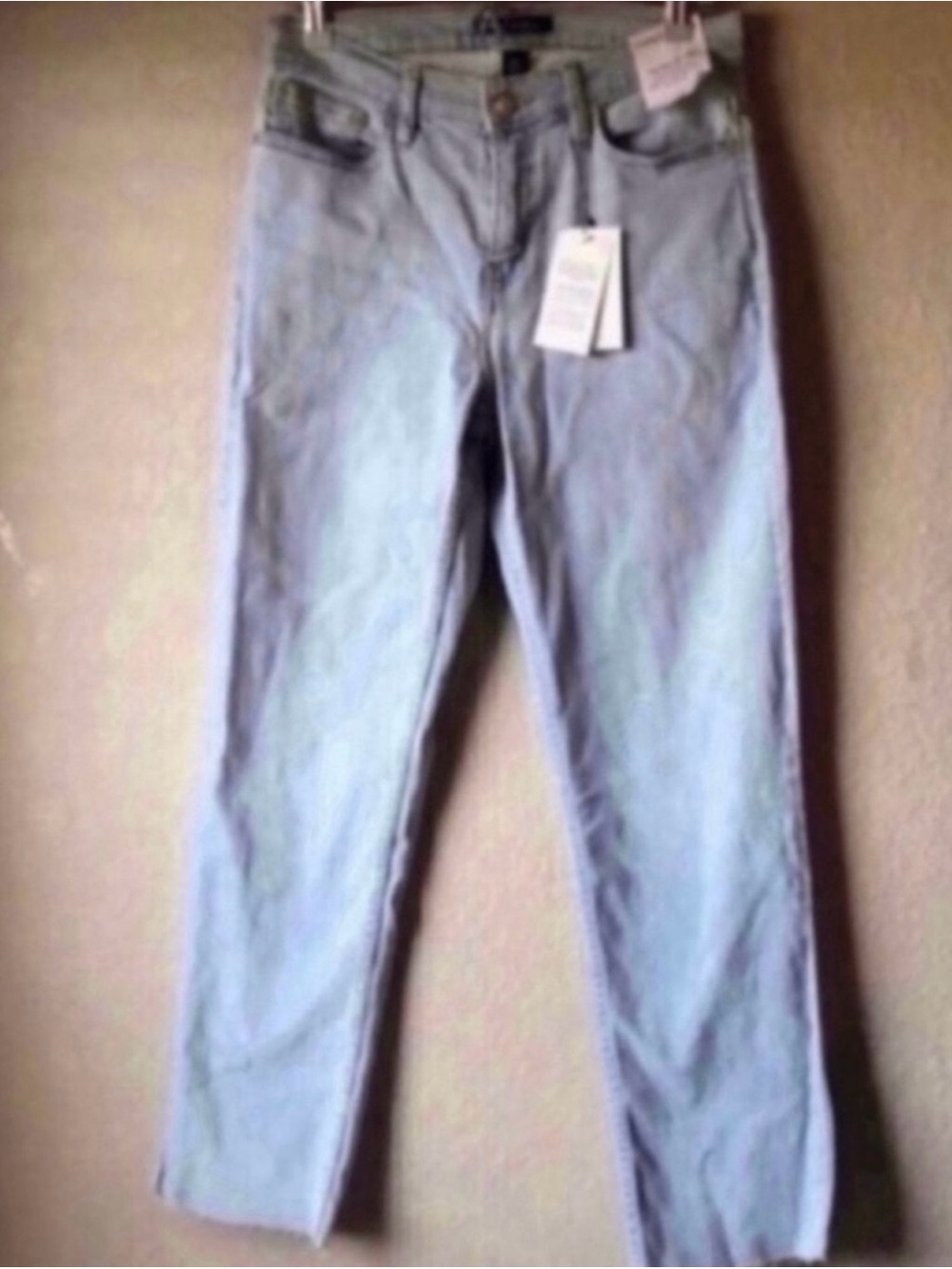 New Calvin Klein Jeans Light Wash Mid Rise Straight Denim Blue Jeans Women 6/28